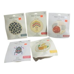 Bundle Lot 5 Needle Creations Punch Needle Kit Beetle, Lemons, Leopard Arrow NEW